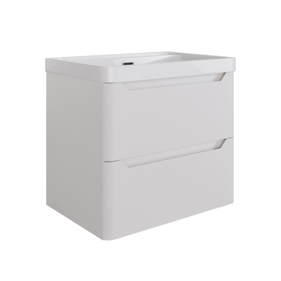 600mm Beige Wall Hung Vanity Unit with Basin - Pendle