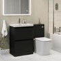 1100mm Black Toilet and Sink Unit with Square Toilet - Pendle