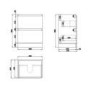 1100mm Black Toilet and Sink Unit with Square Toilet - Pendle