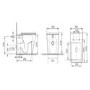 1100mm Black Toilet and Sink Unit with Square Toilet - Pendle