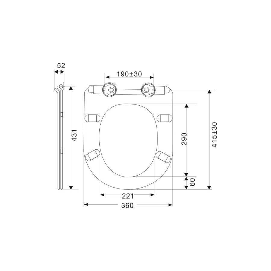 1300mm Black Toilet and Sink Unit with Round Toilet - Pendle