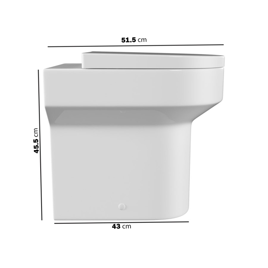 Back to Wall Rimless Comfort Height Toilet with Soft Close Seat - Pendle