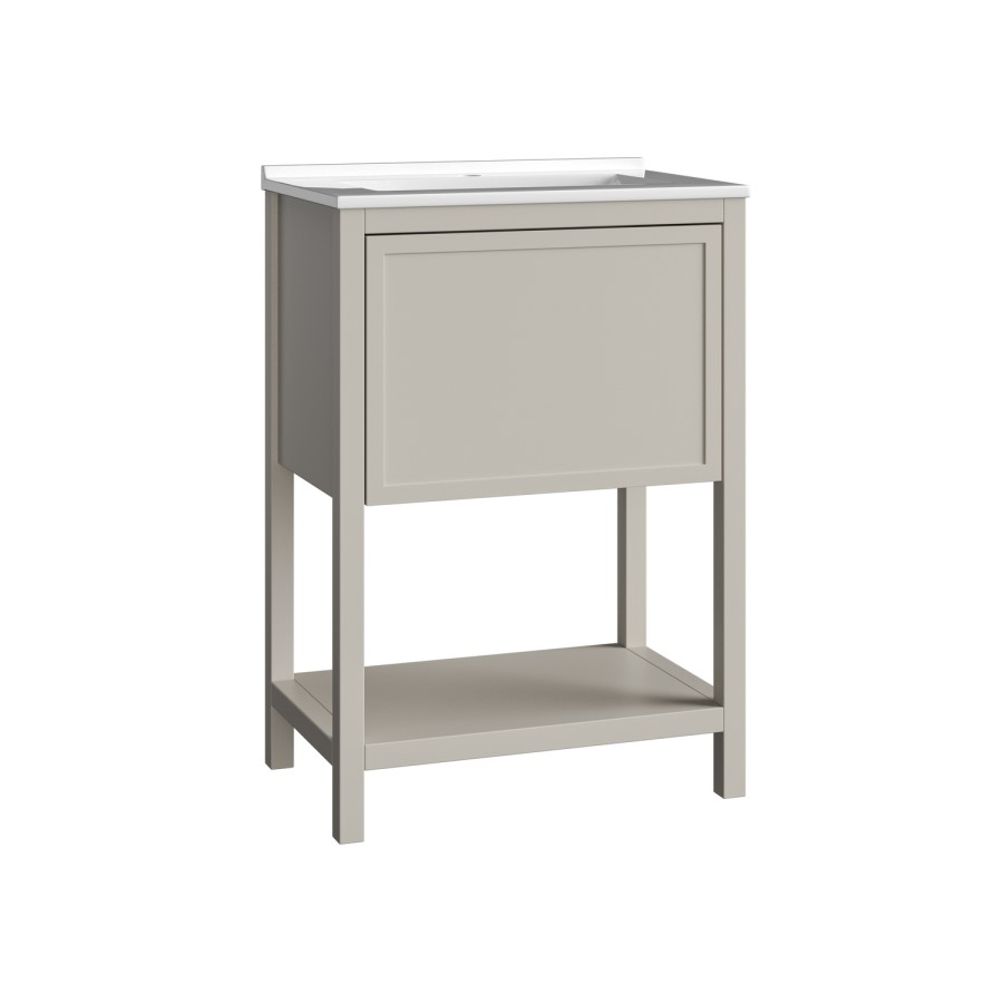 600mm Beige Freestanding Vanity Unit with Basin - Perla