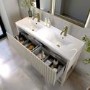 1200mm Beige Fluted Freestanding Double Vanity Unit with Basin - Perla