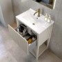 600mm Beige Fluted Freestanding Vanity Unit with Basin - Perla