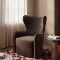 Brown Velvet Highback Accent Chair - Paloma