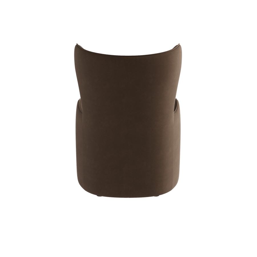 Brown Velvet Highback Accent Chair - Paloma