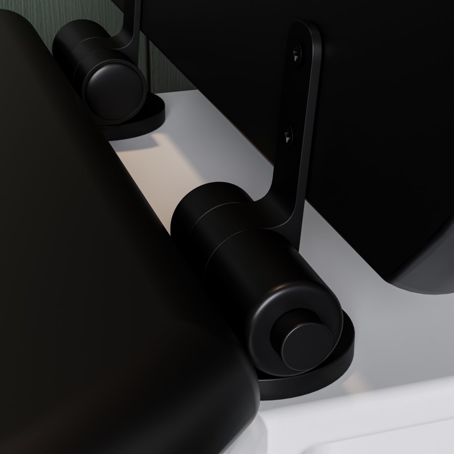 Back to Wall Traditional Toilet with Black Wooden Soft Close Seat - Park Royal