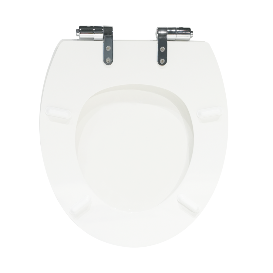 Back to Wall Traditional Toilet with Wooden Soft Close Seat and Chrome Hinges - Park Royal