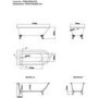 Burgundy Freestanding Single Ended Bath with Bronze Feet 1670 x 740mm - Park Royal