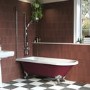 Burgundy Freestanding Single Ended Shower Bath with Chrome Screen & Feet 1670 x 740mm - Park Royal