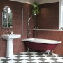 Burgundy Freestanding Single Ended Shower Bath with Chrome Screen & Feet 1670 x 740mm - Park Royal