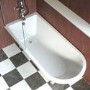 Burgundy Freestanding Single Ended Shower Bath with Chrome Screen & White Feet 1670 x 740mm - Park Royal