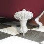 Burgundy Freestanding Single Ended Shower Bath with Chrome Screen & White Feet 1670 x 740mm - Park Royal