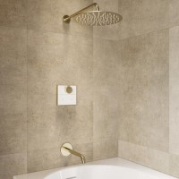 Brushed Brass 2 Outlet Concealed Mixer Shower Set With Bath Filler Spout - Priya