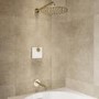 Brushed Brass 2 Outlet Concealed Mixer Shower Set With Bath Filler Spout - Priya