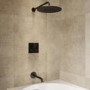 Black 2 Outlet Concealed Mixer Shower Set With Bath Filler Spout - Priya