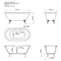 Grade A1 - Freestanding Light Green Double Ended Roll Top Bath with Black Feet 1515 x 740mm - Park Royal