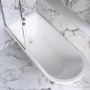 Black Freestanding Single Ended Shower Bath with Chrome Screen & Feet 1670 x 740 mm - Park Royal