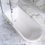 Black Freestanding Single Ended Shower Bath with Chrome Screen & White Feet 1670 x 740 mm - Park Royal