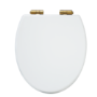 Back to Wall Traditional Toilet with Wooden Soft Close Seat & Brass Hinges - Park Royal