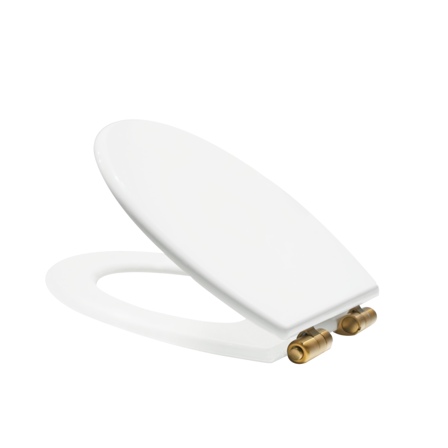 Back to Wall Traditional Toilet with Wooden Soft Close Seat & Brass Hinges - Park Royal