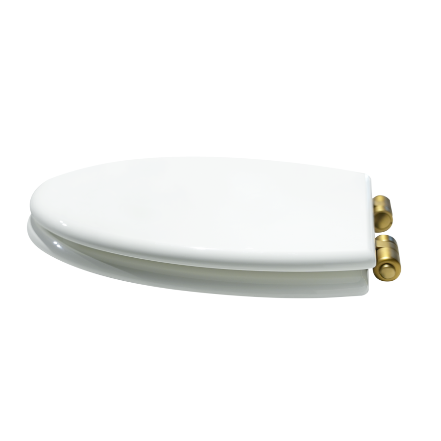 Back to Wall Traditional Toilet with Wooden Soft Close Seat & Brass Hinges - Park Royal