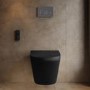 Matt Black Wall Hung Smart Bidet Japanese Toilet & 1160mm Frame Cistern and Chrome Mechanical Flush Plate - Purificare