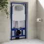 Matt Black Wall Hung Smart Bidet Japanese Toilet & 1160mm Frame Cistern and Chrome Mechanical Flush Plate - Purificare