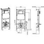 Matt Black Wall Hung Smart Bidet Japanese Toilet & 1160mm Frame Cistern and Brushed Brass Mechanical Flush Plate - Purificare