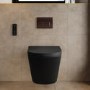 Matt Black Wall Hung Smart Bidet Japanese Toilet & 820mm Frame Cistern with Brushed Bronze Pneumatic Flush Plate - Purificare