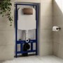 Matt Black Wall Hung Smart Bidet Japanese Toilet & 1160mm Frame Cistern with Brushed Bronze Pneumatic Flush Plate - Purificare