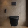 Matt Black Wall Hung Smart Bidet Japanese Toilet & 1160mm Frame Cistern with Gunmetal Grey Pneumatic Flush Plate - Purificare