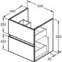 500mm Ideal Standard Eurovit+ White Wall Hung Vanity Unit with Basin