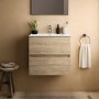 600mm Ideal Standard Eurovit+ Oak Wall Hung Vanity Unit with Basin