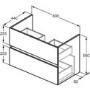 800mm Ideal Standard Eurovit+ White Wall Hung Vanity Unit with Basin