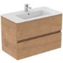 800mm Ideal Standard Oak Eurovit+ Wall Hung Vanity Unit with Basin