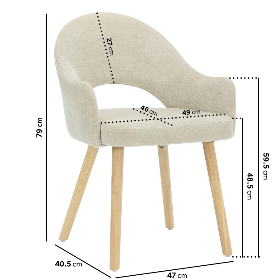 Small Oak Drop Leaf Dining Table Set with 2 Beige Upholstered Chairs - Seats 2 - Rudy