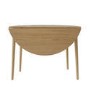 Small Oak Drop Leaf Dining Table Set with 2 Burnt Orange Upholstered Chairs - Seats 2 - Rudy