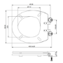 Back to Wall Rimless Toilet and Soft Close Seat with Brushed Brass Hinges - Ripley