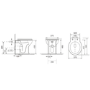 Back to Wall Rimless Toilet and Wooden Soft Close Seat with Chrome Hinges - Ripley