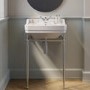 570mm Traditional 1 Tap Hole Basin with Chrome Wash Stand - Ripley