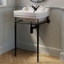 570mm Traditional 1 Tap Hole Basin with Black Wash Stand - Ripley