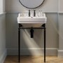 570mm Traditional 2 Tap Holes Basin with Black Wash Stand - Ripley