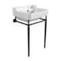 570mm Traditional 2 Tap Holes Basin with Black Wash Stand - Ripley
