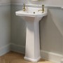 506mm Traditional Full Pedestal Cloakroom Basin with 2 Tap Holes - Ripley