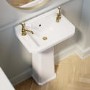 506mm Traditional Full Pedestal Cloakroom Basin with 2 Tap Holes - Ripley