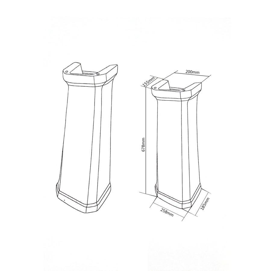 570mm Traditional Full Pedestal Basin with 1 Tap Hole - Ripley