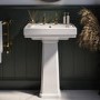 583mm Traditional Full Pedestal Basin with 2 Tap Holes - Park Royal