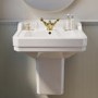 570mm Traditional Semi Pedestal Basin with 1 Tap Hole - Ripley
